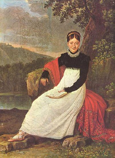 unknow artist Queen Caroline (Bonaparte) of Naples in the tradiontal costume of a Neapolitean farmer. oil painting image